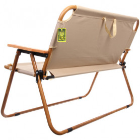 Кресло складное 2-местное с подлокотниками до 160 кг, 113*46*75 см, бежевый, каркас алюминий