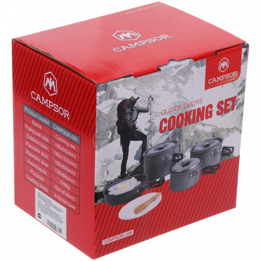 Набор посуды походной на 4-5 персон (15 предметов) COMPSOR-500