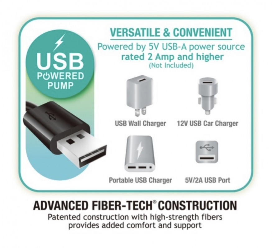 Кровать надувная Mid-Rise Comfort, 152х203х36см, с насосом USB
